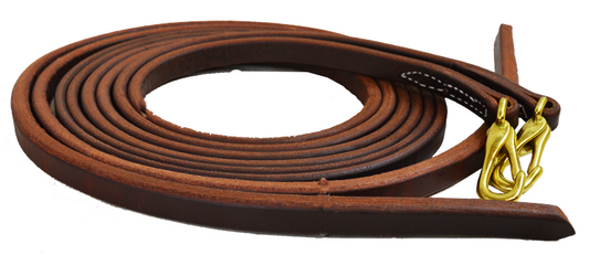 Harness Leather Split Reins- 5/8"Snap Ends
