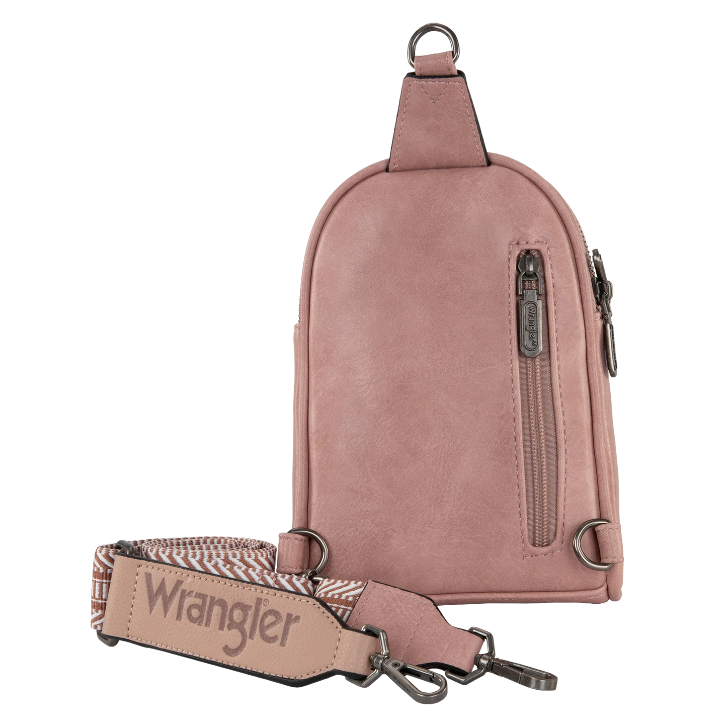 Wrangler Pink Leather Sling Crossbody Bag