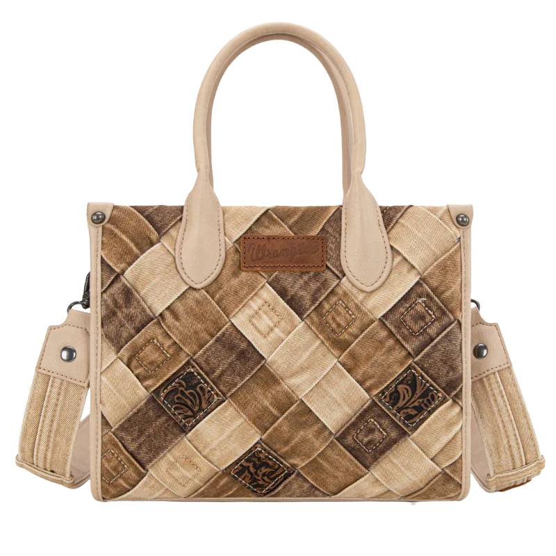Wrangler Woven Denim Concealed Carry Tote/Crossbody - Tan