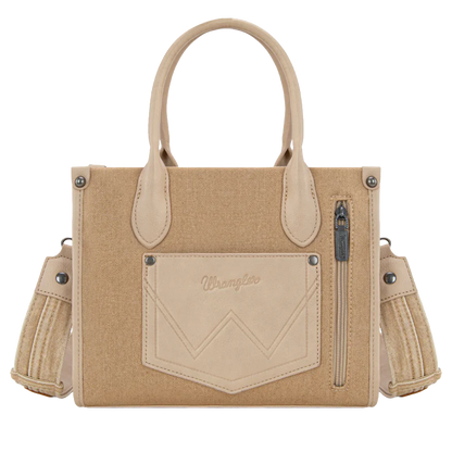 Wrangler Woven Denim Concealed Carry Tote/Crossbody - Tan
