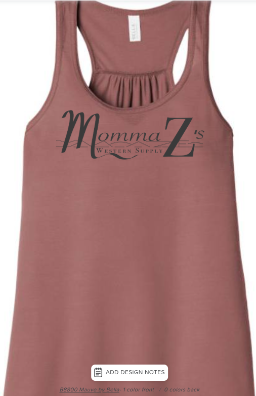 Momma Zś  FLOWY Racerback Tank - Mauve w/ Charcoal Grey