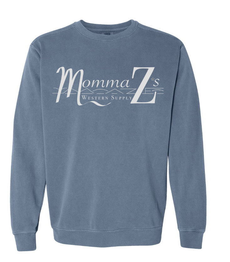 CLEARANCE - Momma Zś Logo  Crewneck - BLUE JEAN