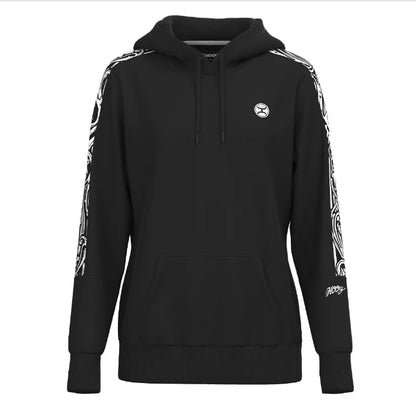Womenś - Hooey "Canyon" Rodeo Star Hoodie in Black and White