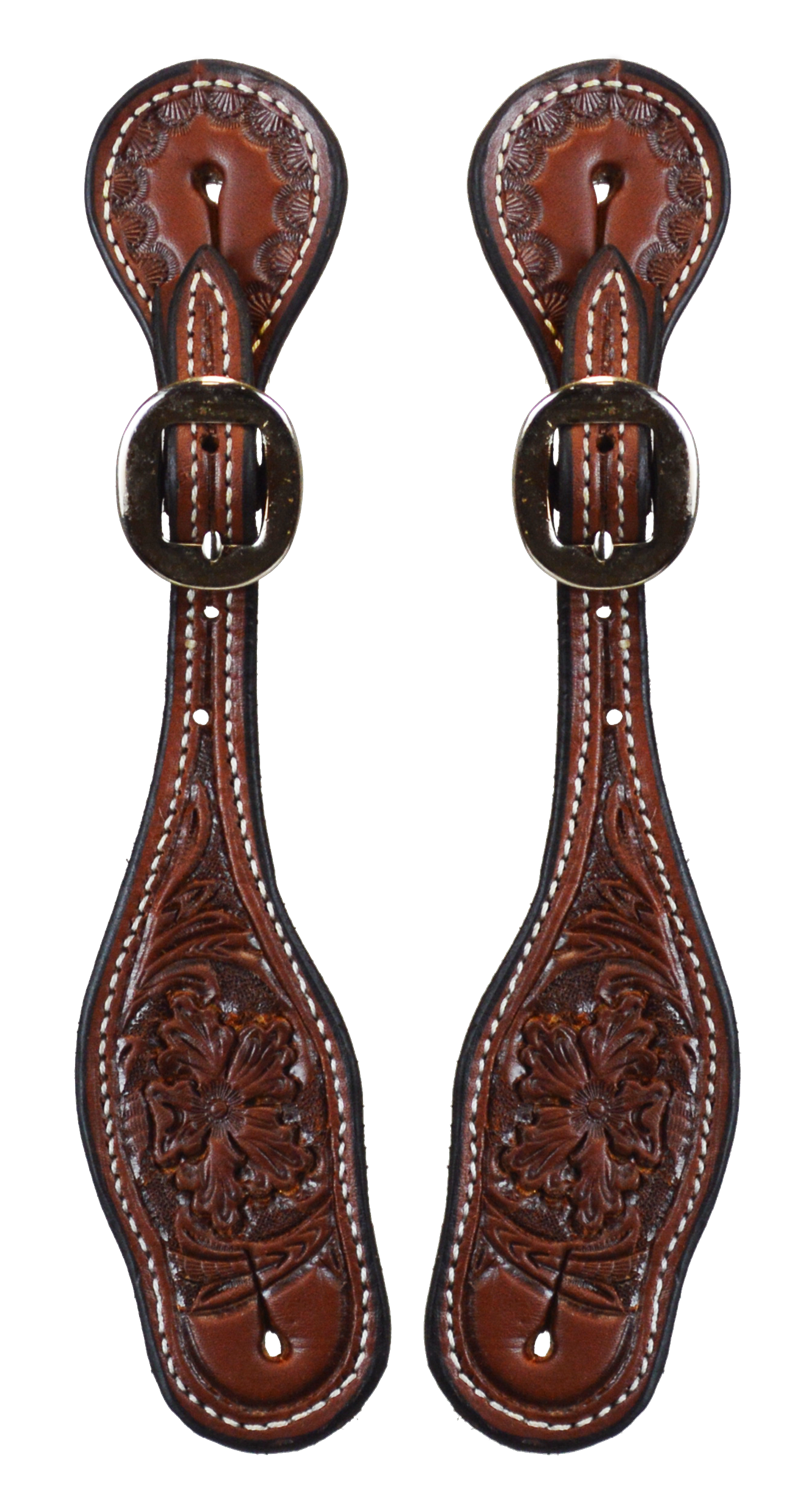 Spur Strap - Floral, Tooled, Ladies