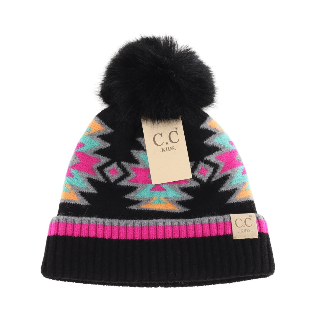 CLEARANCE - C.C KIDS Southwestern Faux Fur Pom