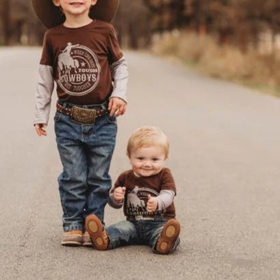 CLEARANCE - Shea Baby Cowboys Get Tougher Graphic LS Onesie/ LS Shirt