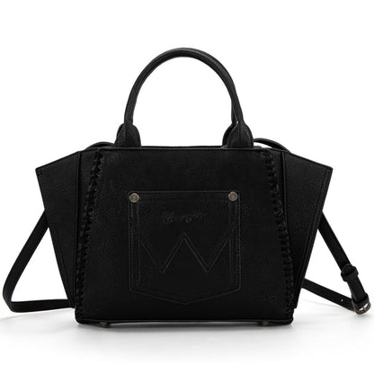 Wrangler Embroidered Trapezoid Concealed Carry Tote/Crossbody - Black