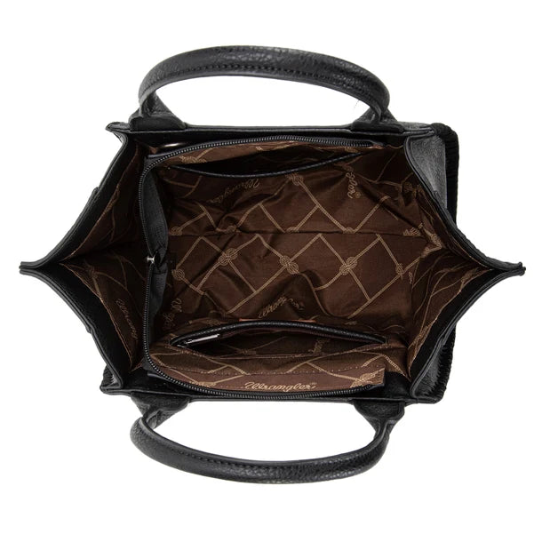 Wrangler Embroidered Trapezoid Concealed Carry Tote/Crossbody - Black