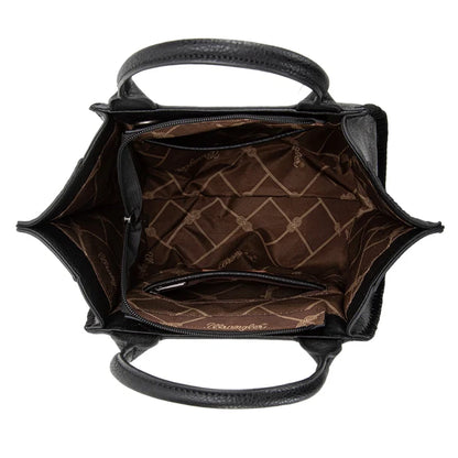 Wrangler Embroidered Trapezoid Concealed Carry Tote/Crossbody - Black