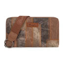 Wrangler Denim Patchwork Wallet - Brown