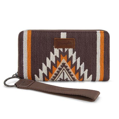 Wrangler Southwestern Knitted Wallet/Wristlet - Coffee