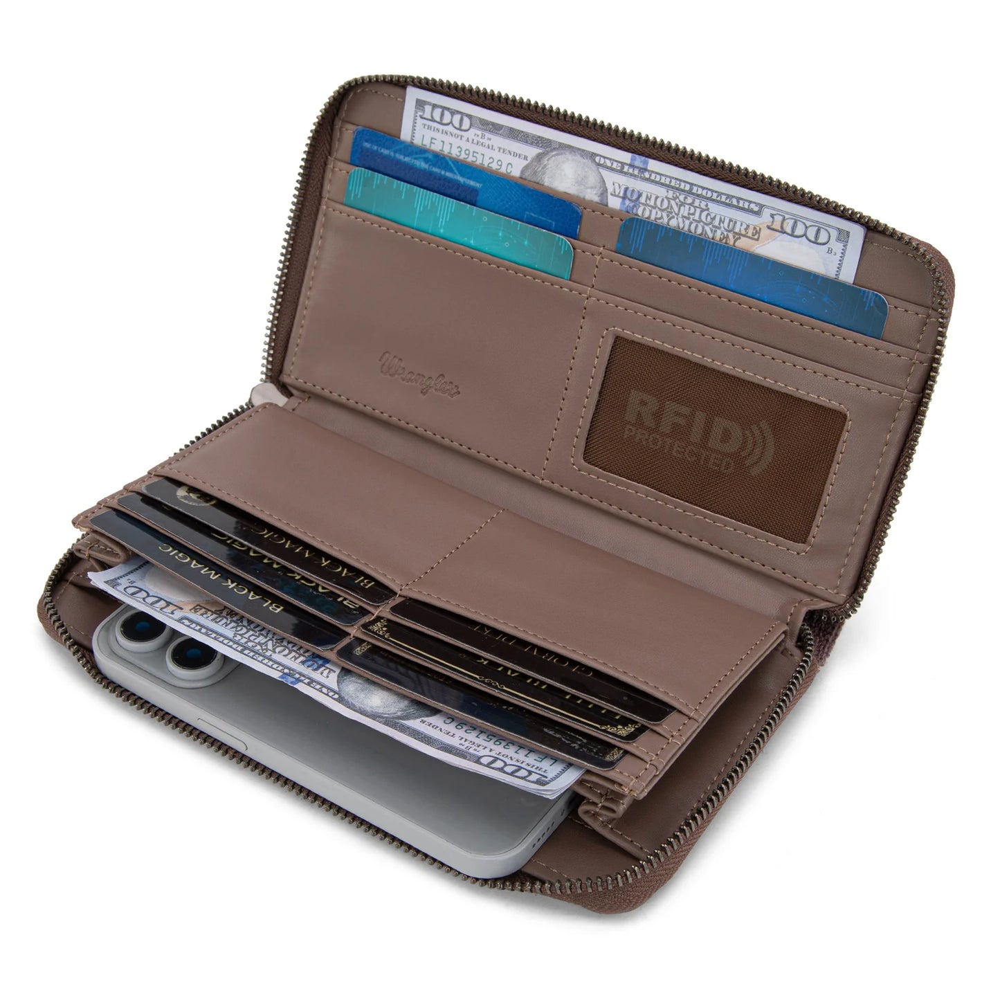 Wrangler Southwestern Knitted Wallet/Wristlet - Coffee