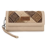 Wrangler Denim Woven Tri-Fold Wristlet/Wallet - Tan
