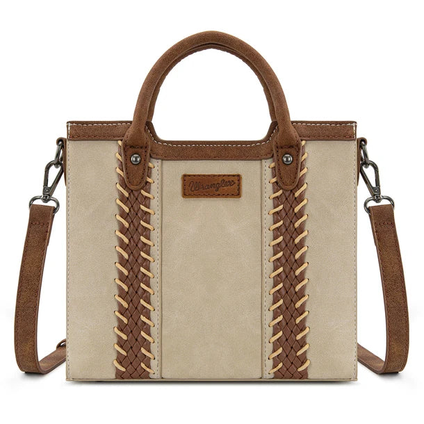 Wrangler Women's  Wrangler Braided Whipstitch Top Handle Small Tote/Crossbody - Beige