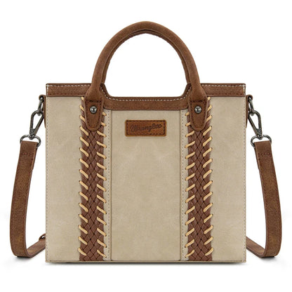 Wrangler Women's  Wrangler Braided Whipstitch Top Handle Small Tote/Crossbody - Beige