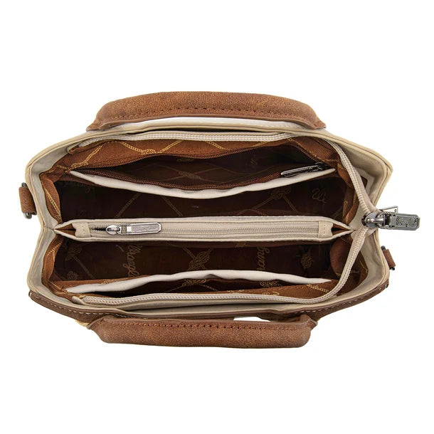 Wrangler Women's  Wrangler Braided Whipstitch Top Handle Small Tote/Crossbody - Beige