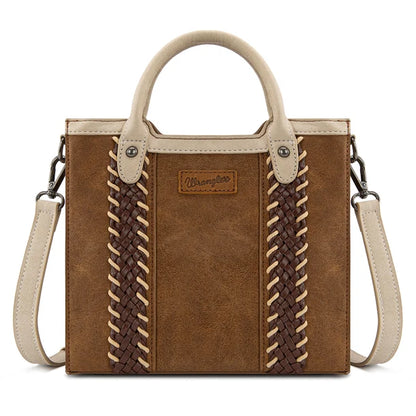 Wrangler Women's  Wrangler Braided Whipstitch Top Handle Small Tote/Crossbody -  Brown