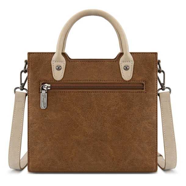 Wrangler Women's  Wrangler Braided Whipstitch Top Handle Small Tote/Crossbody -  Brown