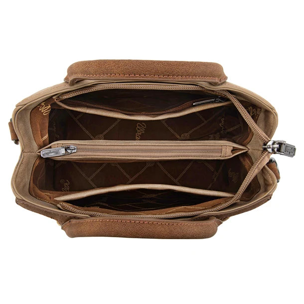 Wrangler Women's  Wrangler Braided Whipstitch Top Handle Small Tote/Crossbody -  Brown