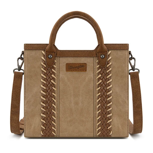 Wrangler Women's  Wrangler Braided Whipstitch Top Handle Small Tote/Crossbody -  Tan