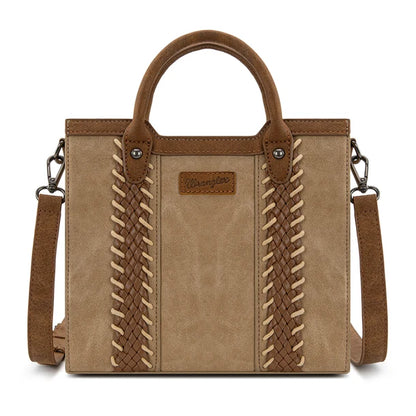 Wrangler Women's  Wrangler Braided Whipstitch Top Handle Small Tote/Crossbody -  Tan