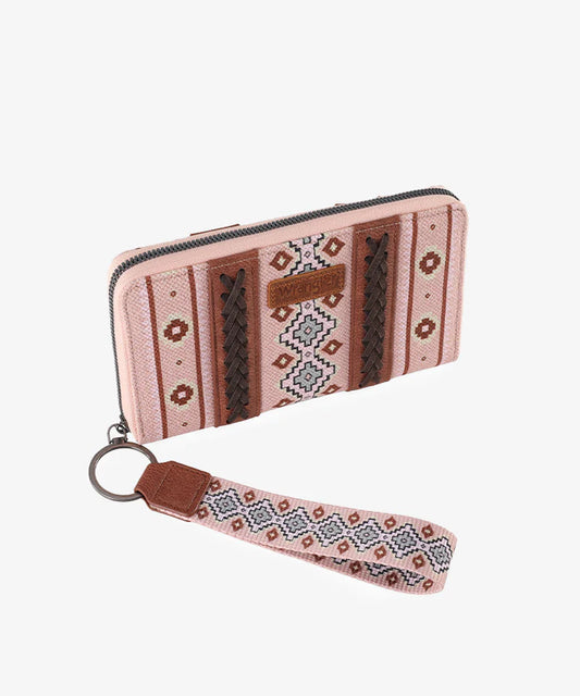 Wrangler Aztec Dual-Sided Print Wallet - Pink