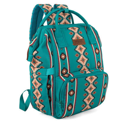 Wrangle Aztec Printed Callie Backpack/Diaper Bag - Green