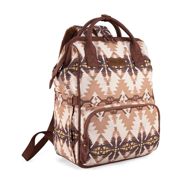Wrangle Aztec Printed Callie Backpack/Diaper Bag - Tan