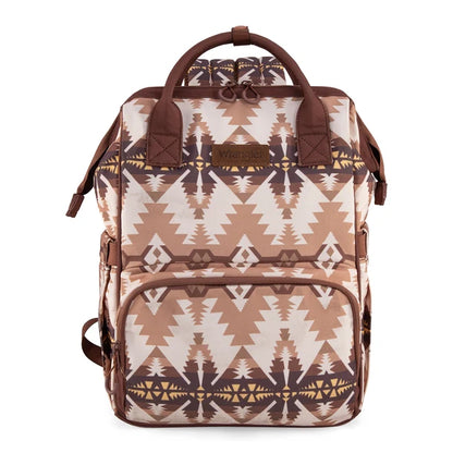 Wrangle Aztec Printed Callie Backpack/Diaper Bag - Tan