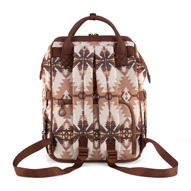Wrangle Aztec Printed Callie Backpack/Diaper Bag - Tan