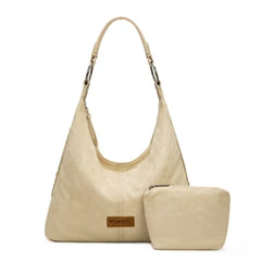 Wrangler Floral Tooled Hobo Bag with Pouch-Beige