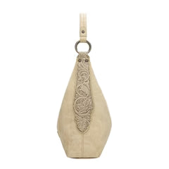 Wrangler Floral Tooled Hobo Bag with Pouch-Beige