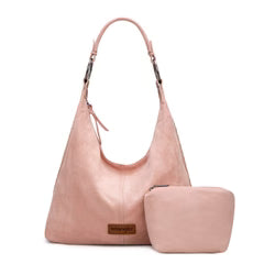 Wrangler Women's Floral Tooled Hobo Bag with Pouch - Pink