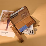 Wrangler Aztec Woven Zip Around Wallet with Wristlet - Khaki