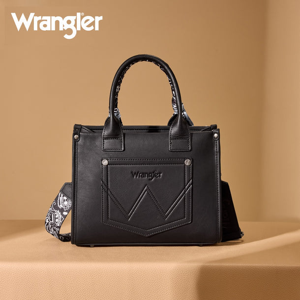 Wrangler Braided Paisley Bandana Tote Bag - Black