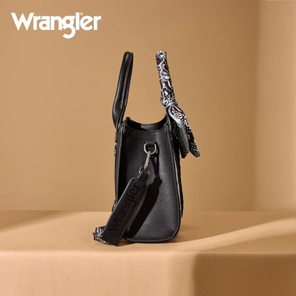 Wrangler Braided Paisley Bandana Tote Bag - Black