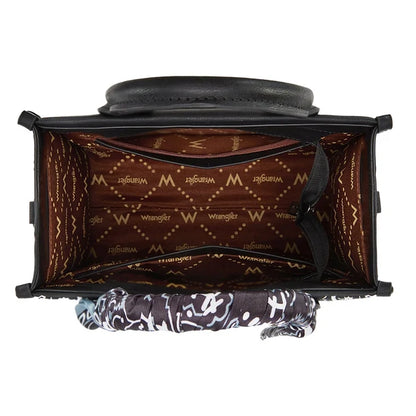 Wrangler Braided Paisley Bandana Tote Bag - Black