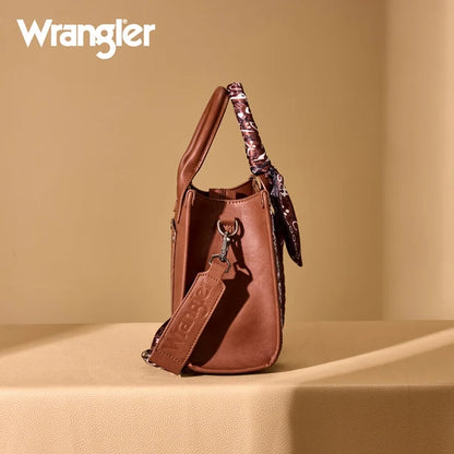 Wrangler Braided Paisley Bandana Tote Bag - Brown