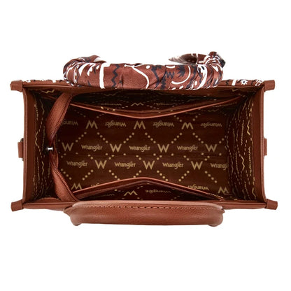 Wrangler Braided Paisley Bandana Tote Bag - Brown