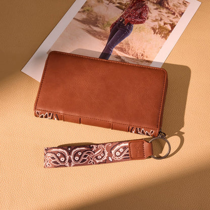Wrangler Braided Paisley Bandana Wallet - Brown