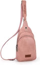 Wrangler Sling Bag/Crossbody/Chest Bag Dual Zippered Compartment - Pink
