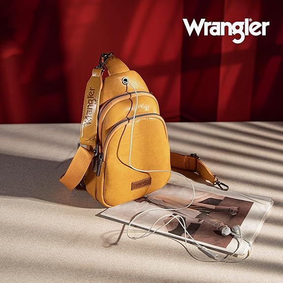 Wrangler Sling Bag/Crossbody/Chest Bag Dual Zippered Compartment - Yellow
