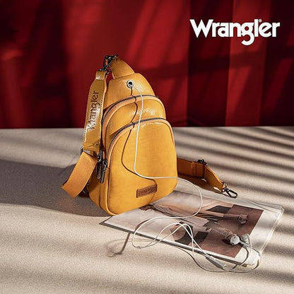 Wrangler Sling Bag/Crossbody/Chest Bag Dual Zippered Compartment - Yellow