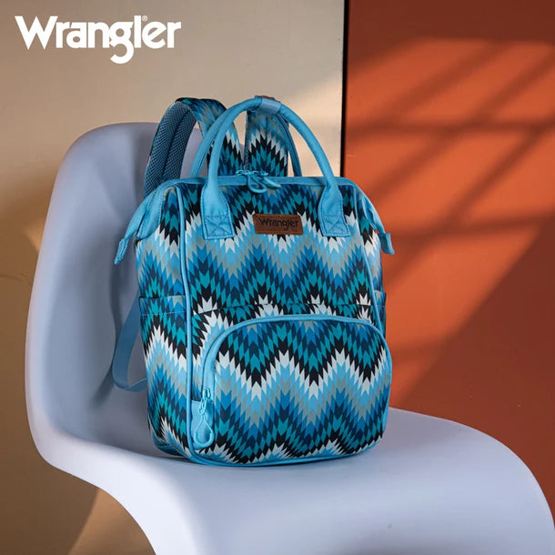 Wrangle Aztec Printed Callie Backpack/Diaper Bag - Jean