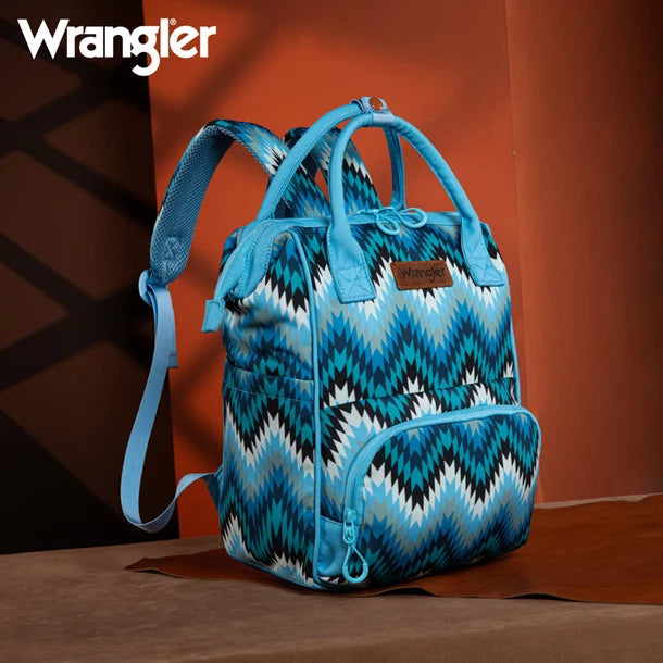 Wrangle Aztec Printed Callie Backpack/Diaper Bag - Jean