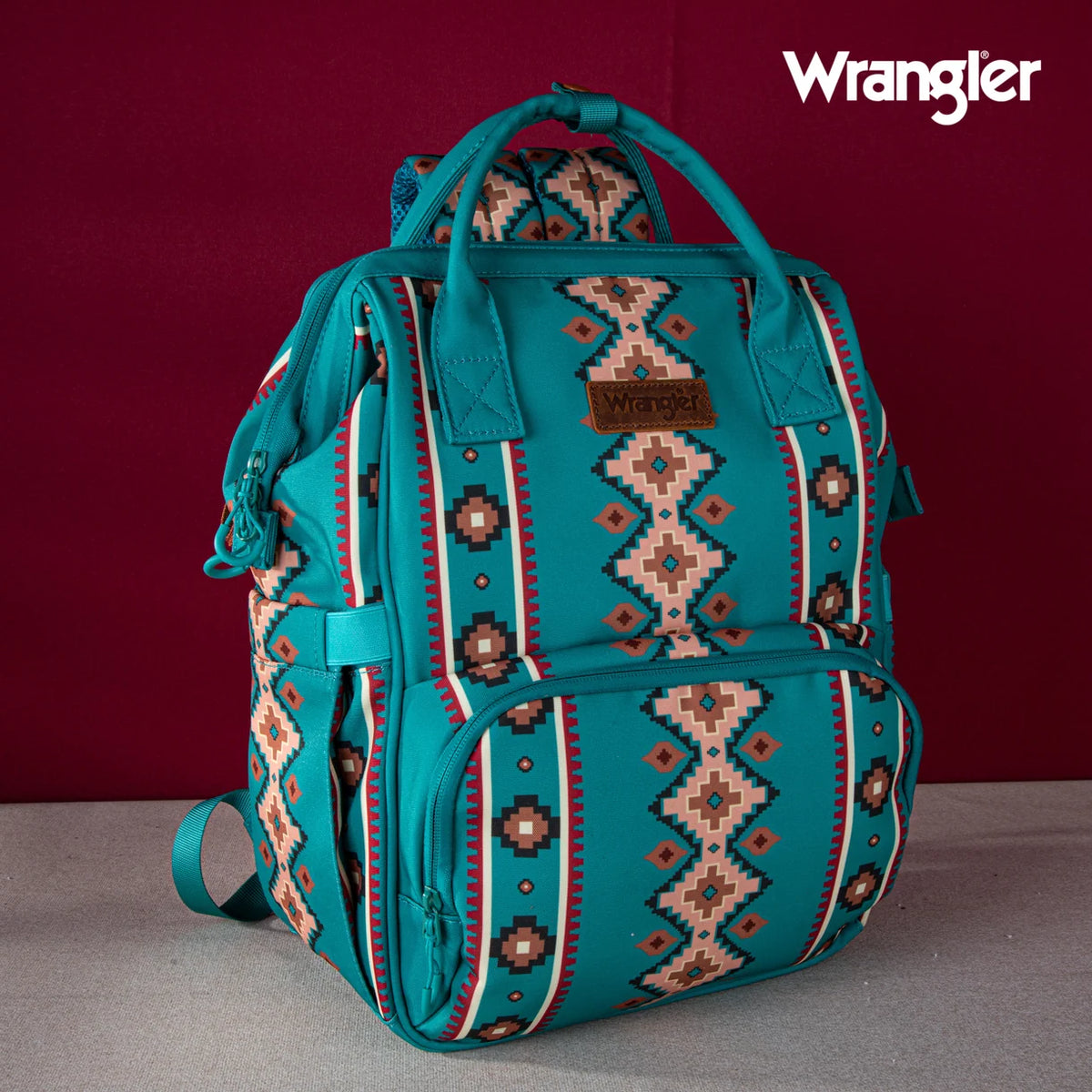 Wrangle Aztec Printed Callie Backpack/Diaper Bag - Green