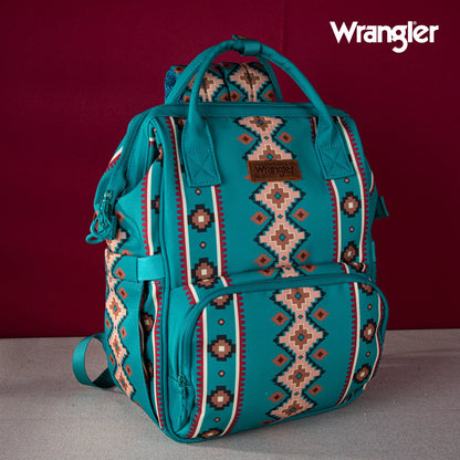 Wrangle Aztec Printed Callie Backpack/Diaper Bag - Green