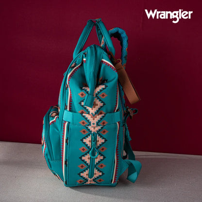 Wrangle Aztec Printed Callie Backpack/Diaper Bag - Green
