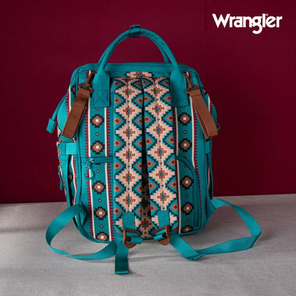 Wrangle Aztec Printed Callie Backpack/Diaper Bag - Green