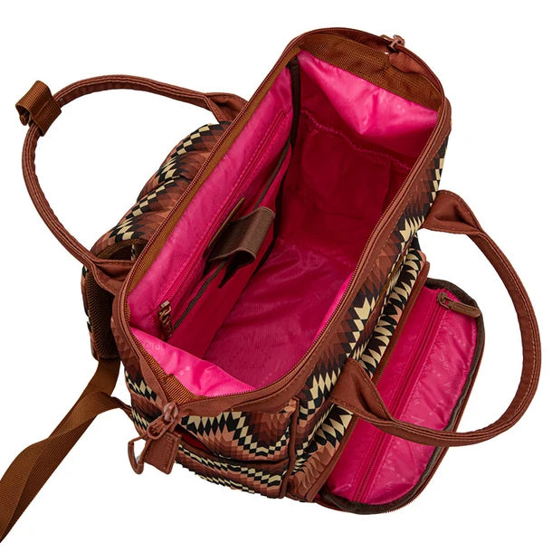 Wrangle Aztec Printed Callie Backpack/Diaper Bag - Brown Sideways